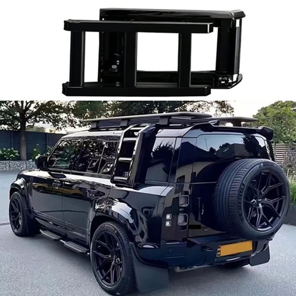 premium-Para Land Rover Defender 90 110 Liga De Alumínio Escada Lateral Bagagem Rack Escalada Escadas Modificação Acessó
