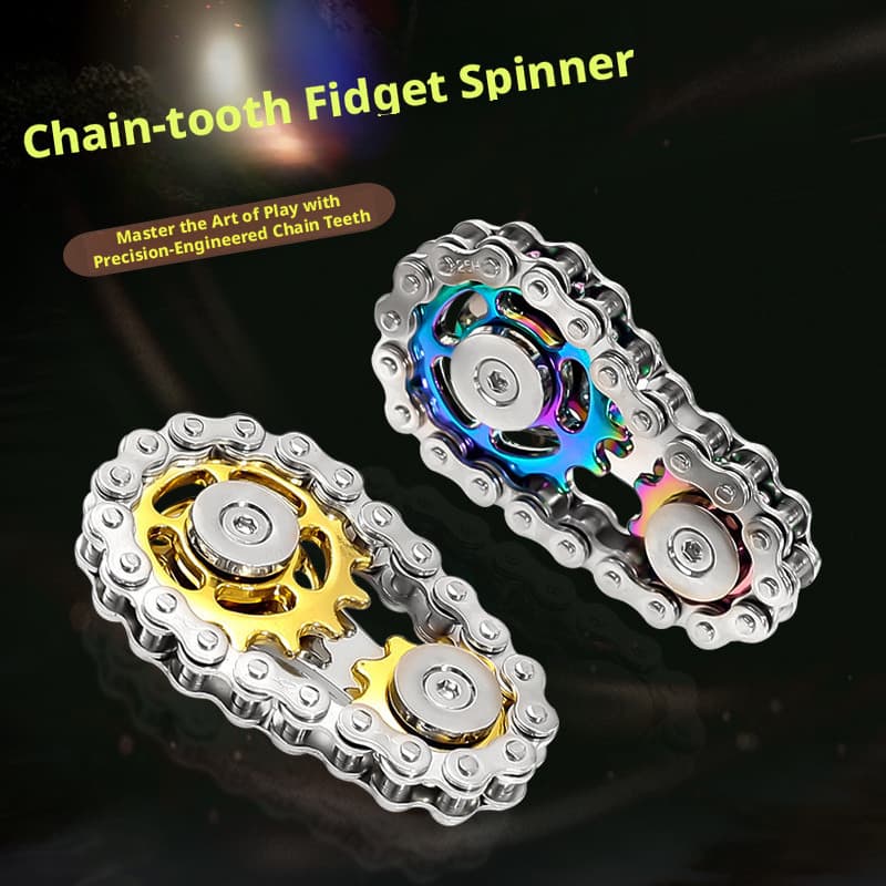 Liga de zinco EDC roda engrenagem corrente Fidget Spinner criativo Metal estilo mecânico girando adulto Desktop jogar br