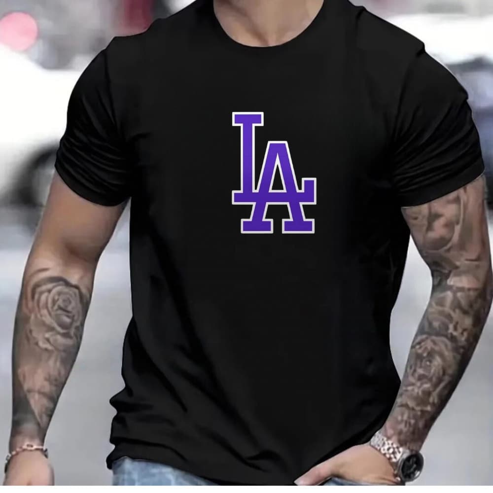 Camiseta Masculina Los Angeles L A Camisa estampado 100% Algodão