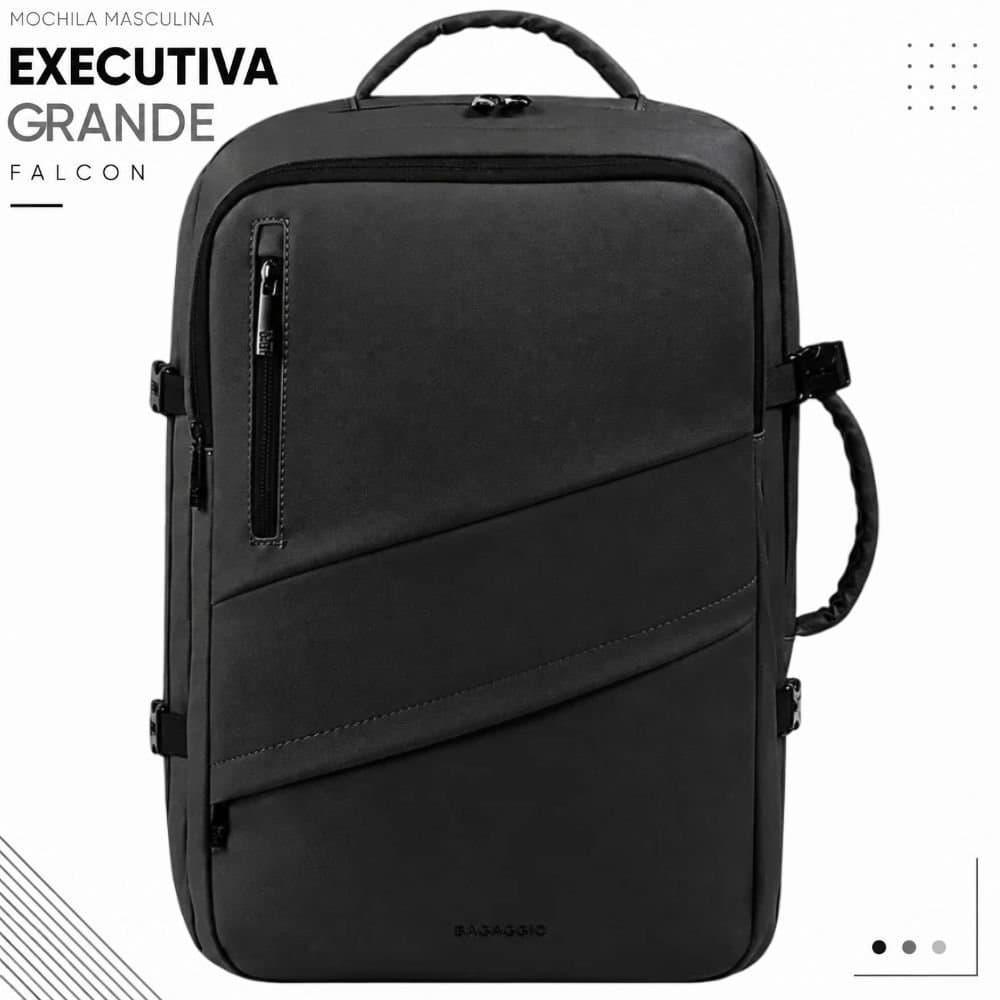 Mochila Masculina Executiva Grande Falcon Preto Bagaggio