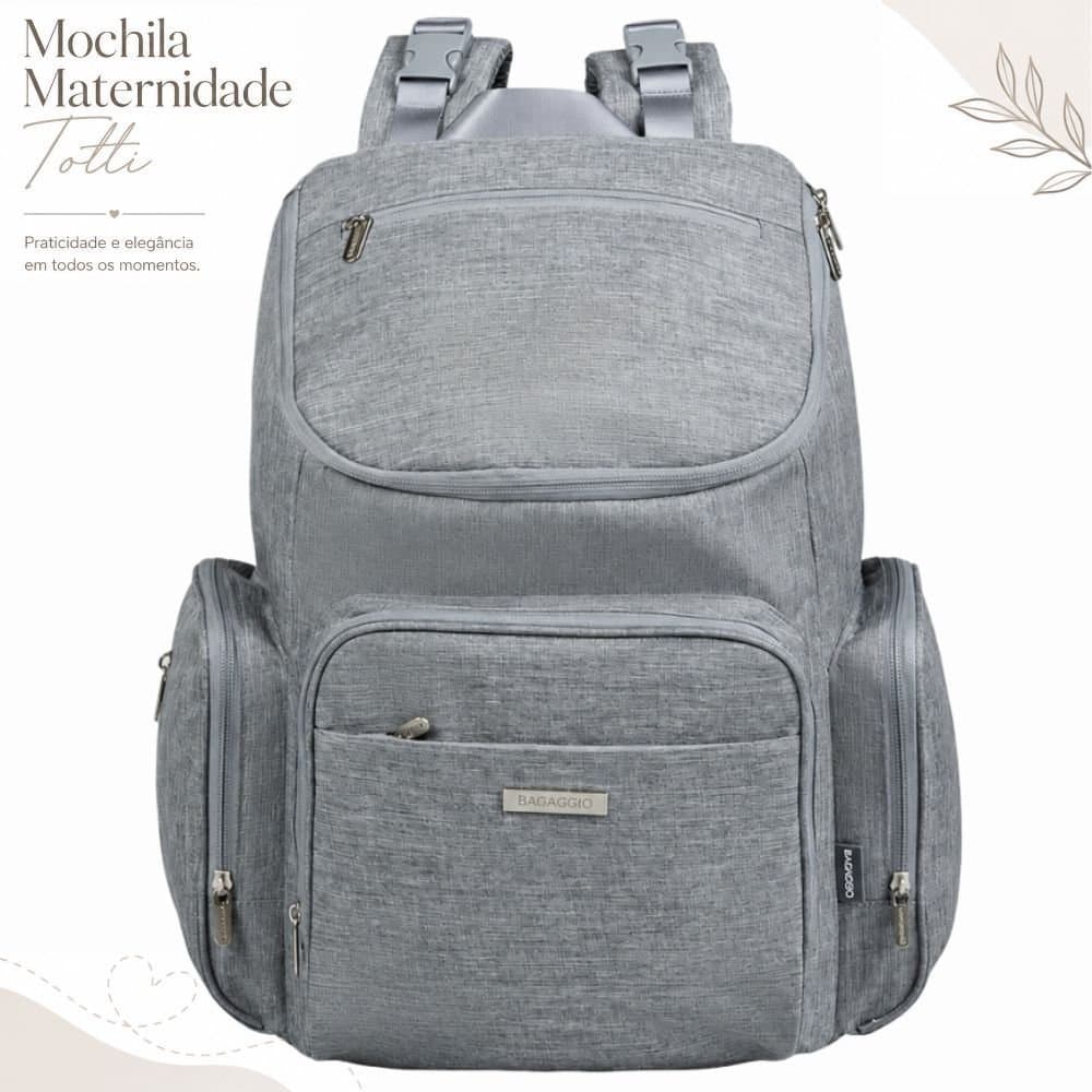 Mochila Maternidade Com Trocador Totti Cinza Bagaggio
