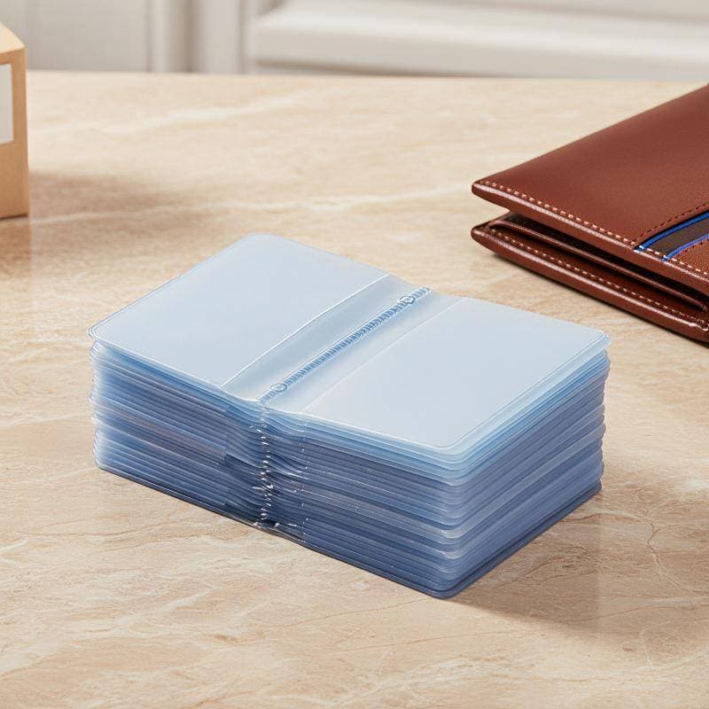 6/10/12 Folhas Bonito Dobrado Titular Do Cartão De Crédito Páginas Internas Semi Transparente PVC À Prova Dwaterproof Ág