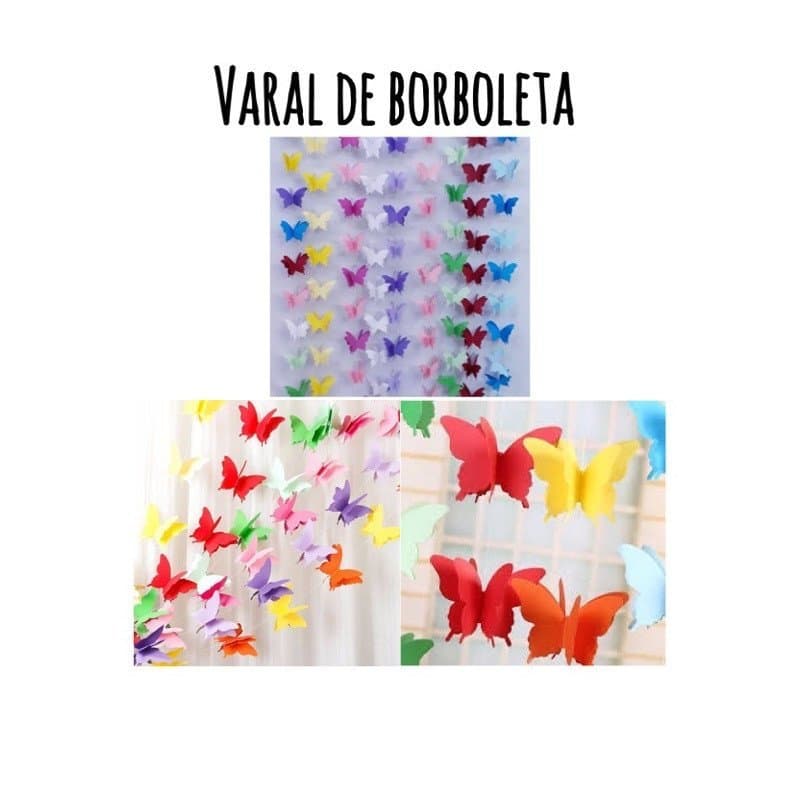 Fileira De Borboletas De Papel Decoração Faixa  Cortina de festa aniversário varal para chá de bebê 2.5m
