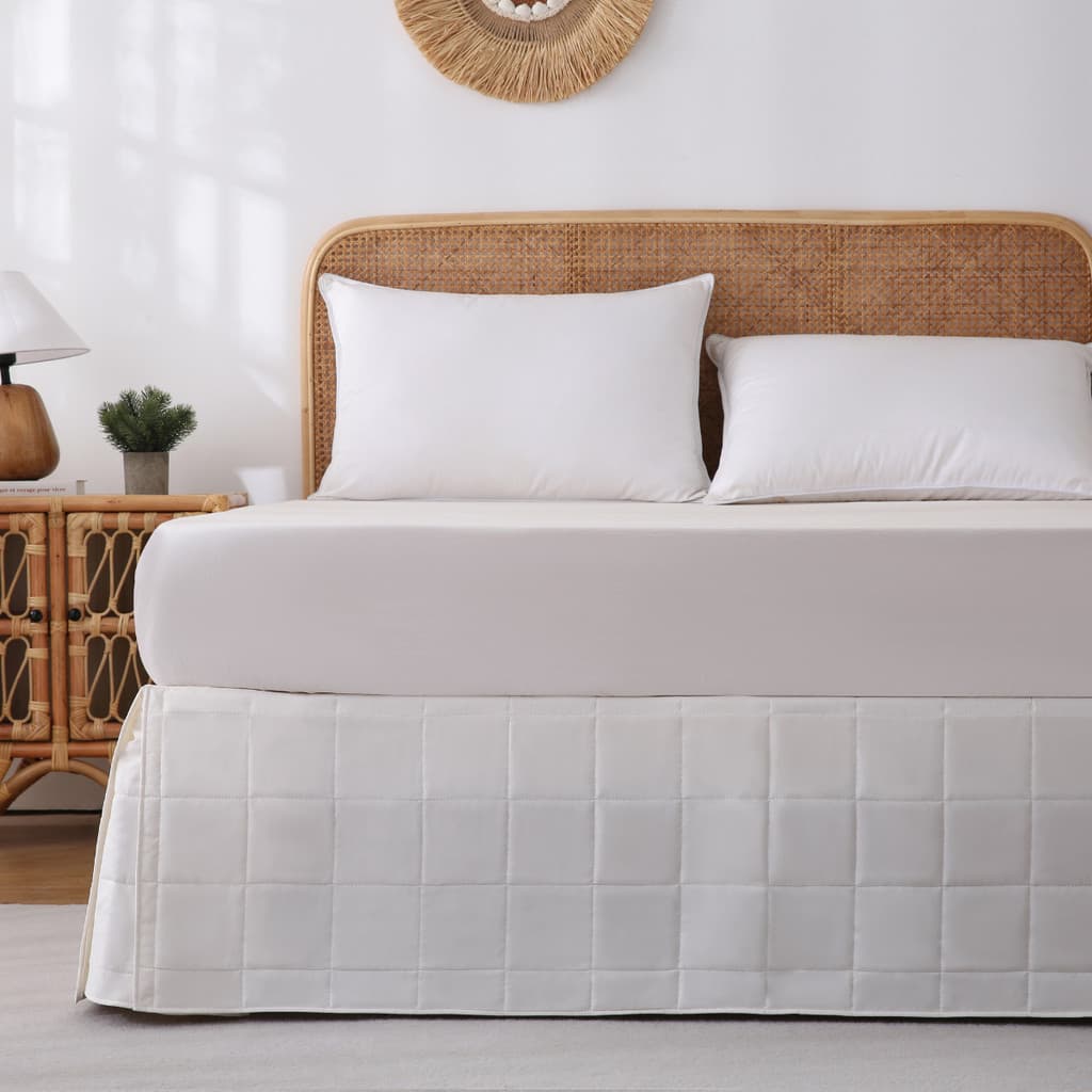 Saia Bege Para Cama Box Queen Jolitex Square 158x198x38 Cobre Box Baú Antialérgica
