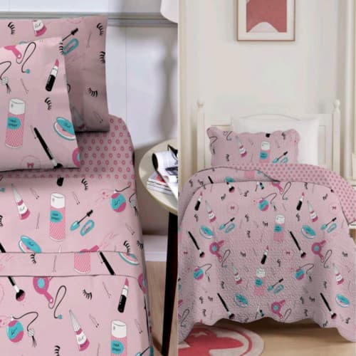 KIT Cobre leito 2 Pçs Infantil + Lençol 3pçs Infantil Studio Mix  Menino e Menina CAMA COMPLETA INFANTIL