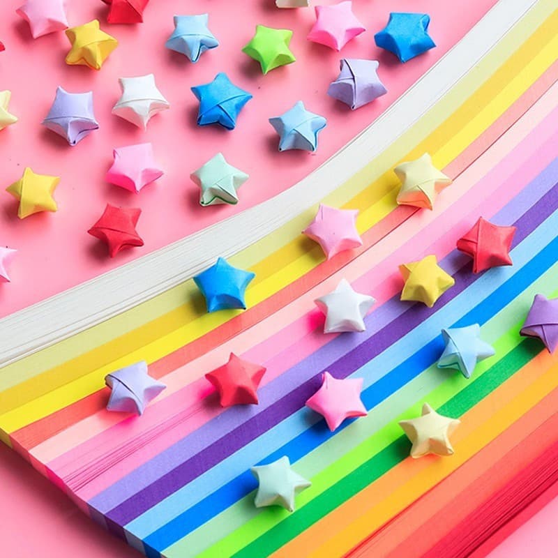 1350 Unidades De Papel Estrela Da Sorte Artesanato Tiras Origami Quilling