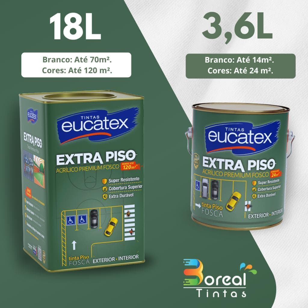 Tinta Eucatex Extra Piso Acrílico Premium 3,6L Alta Resistência para Piso Interno e Externo