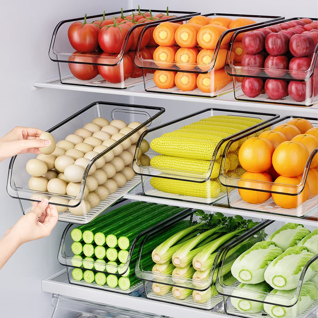 Caixa organizadora de geladeira japonesa, caixa de armazenamento, caixa para conservação de ovos, organizador de vegetai