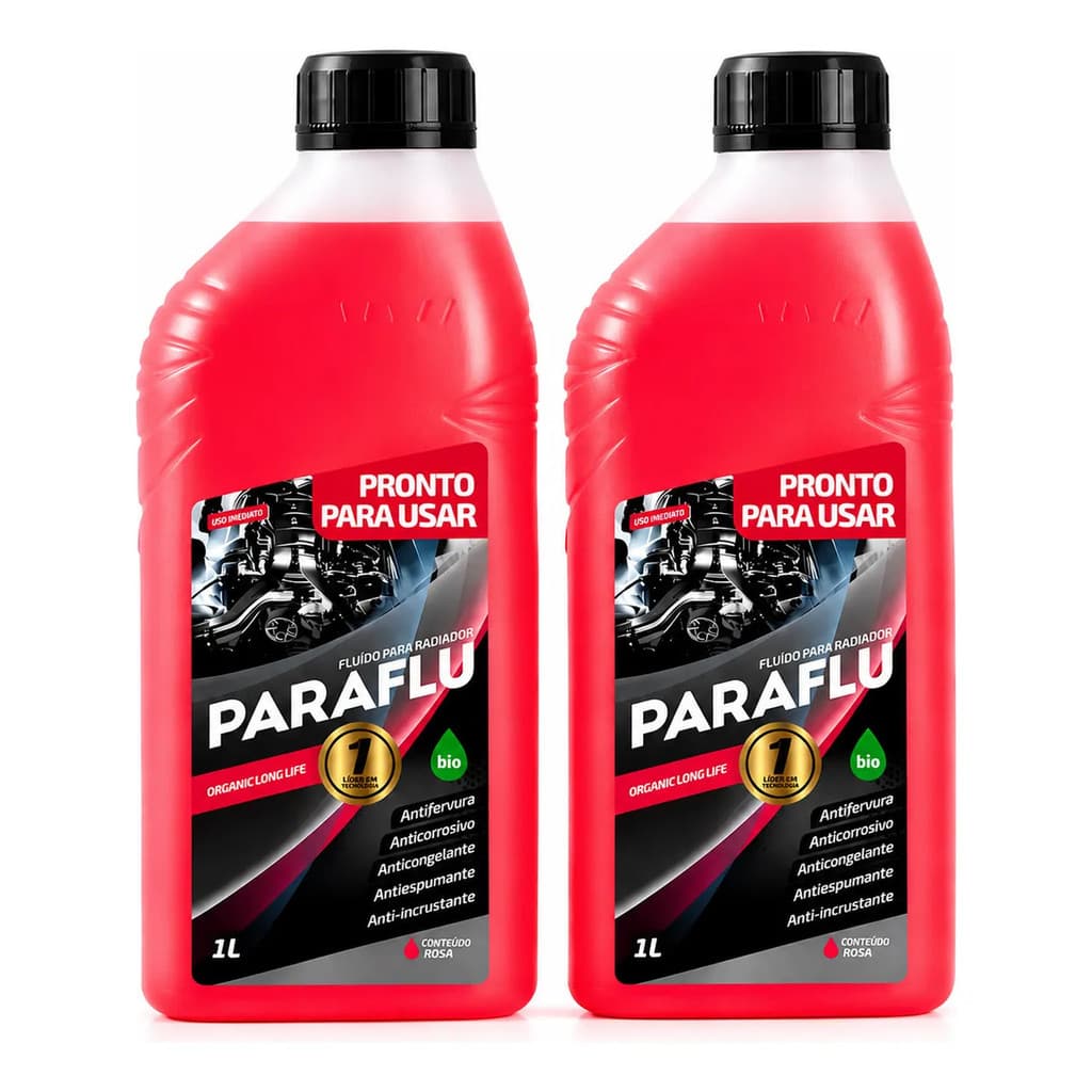Kit 2 Aditivo Radiador Paraflu Rosa 1L Pronto Uso Anticorrosivo Antifervura