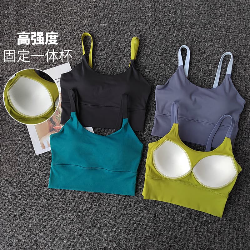 Roupa interior esportiva integrada de alta intensidade feminina reunindo sutiã de Yoga à prova de choque respirável de s