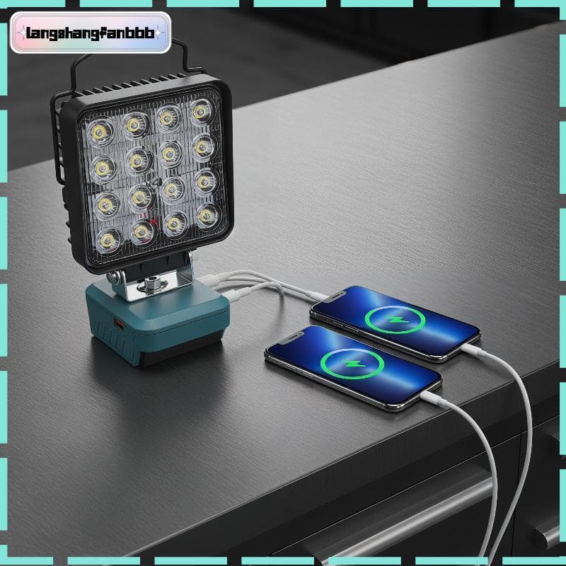 [LANGB] Caixa De Bateria Recarregável De 18V BL1830 Com Lâmpada LED Poderosa Para Situações De Emergência BR