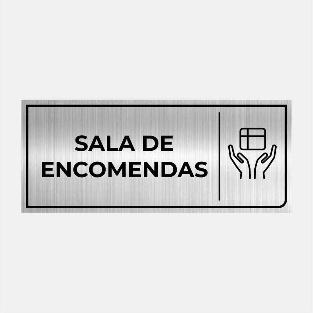 Placa Identificação Setor - Porta Sala De Encomendas 24x10cm