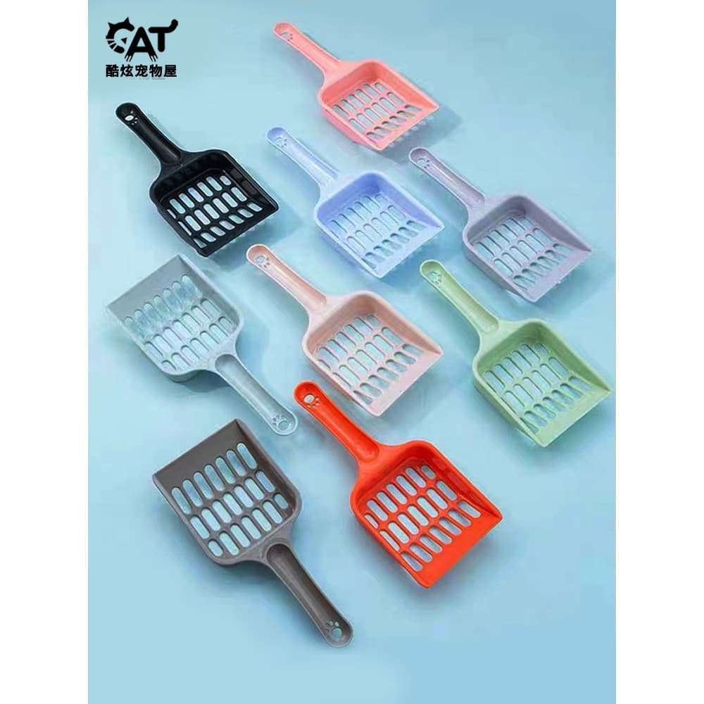 Pá de plástico para areia de gato, pá para limpeza de animais de estimação, suprimentos para gatos, pá espessada para ar
