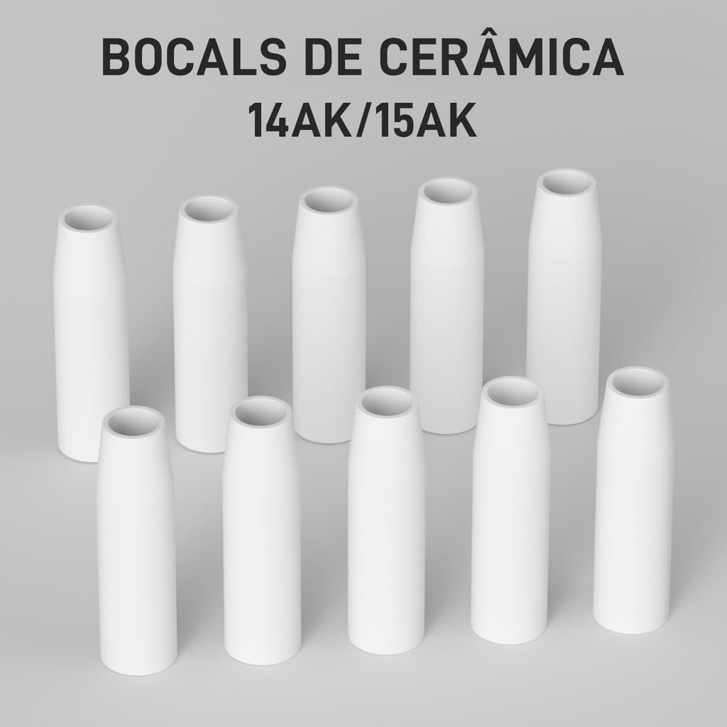 Kit Consumíveis para Tocha MIG 14AK/15AK ANDELI Bocal Cerâmico + Bico de Contato M6 0,8mm/1,0mm,Diversas Opções de Combo