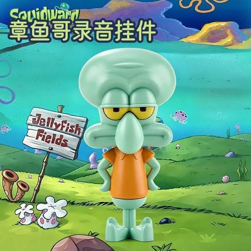 Pingente Criativo do Squidward com Gravação, Brinquedo Antiestresse, Brinquedo Engraçado do Squidward que Produz Sons, P