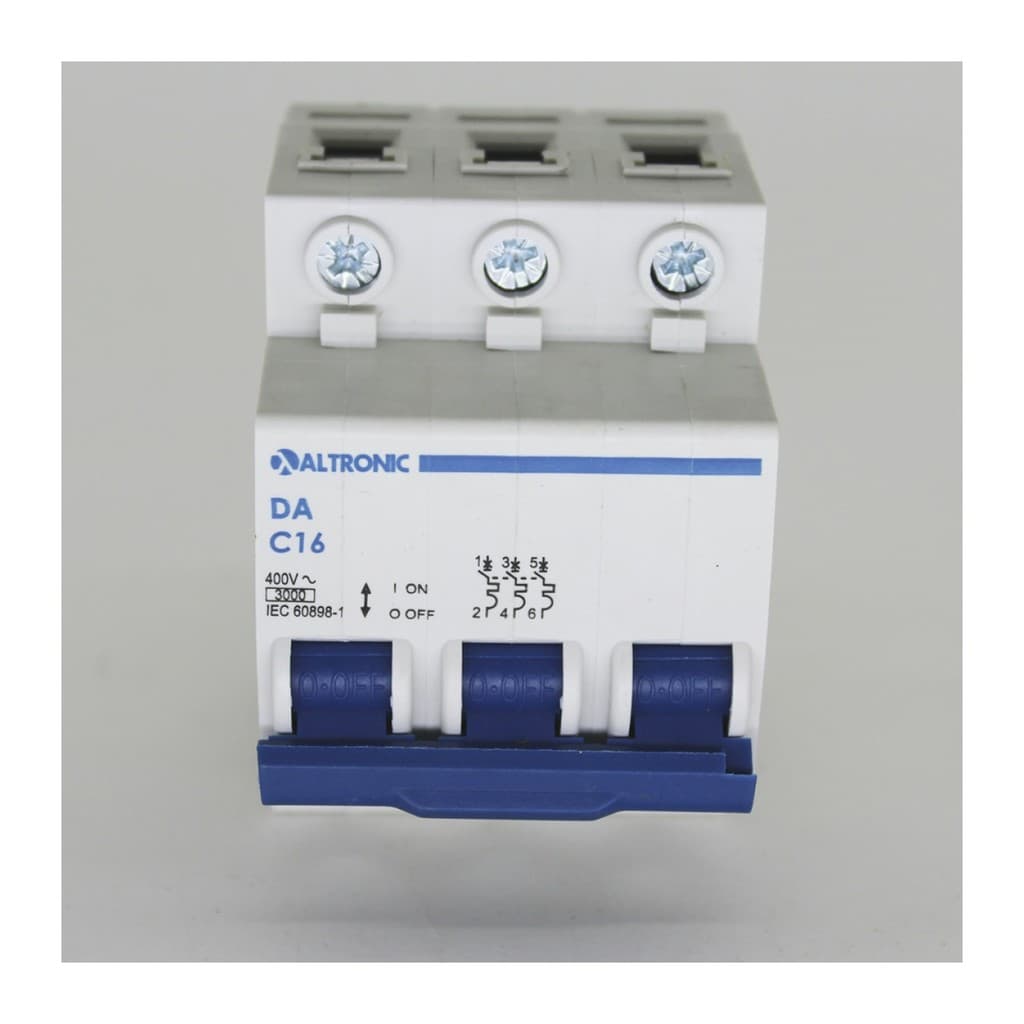 Disjuntor Tripolar Din 3p 16a Curva C 3ka Altronic