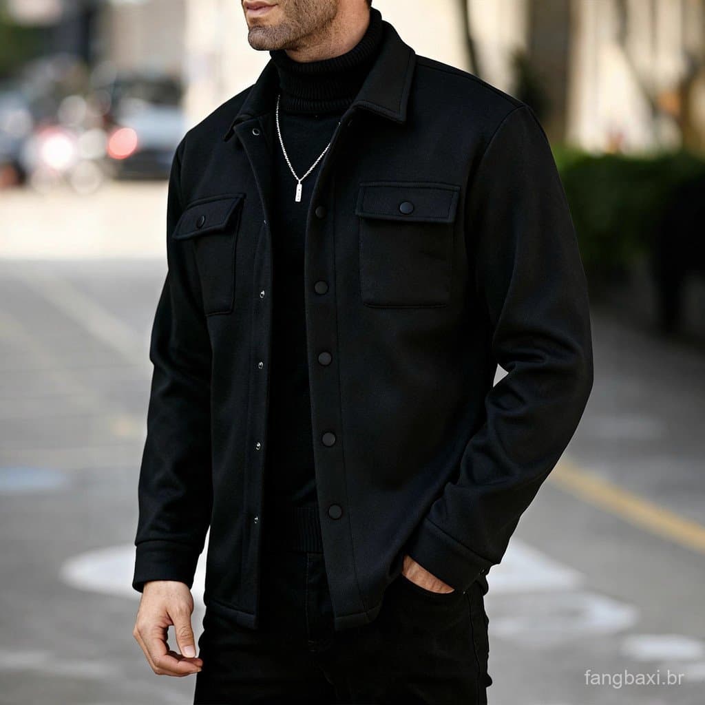 2025 novo estilo outono inverno jaqueta masculina Cross-Border europeu americano Casual moda forro de lã jaqueta Cardiga
