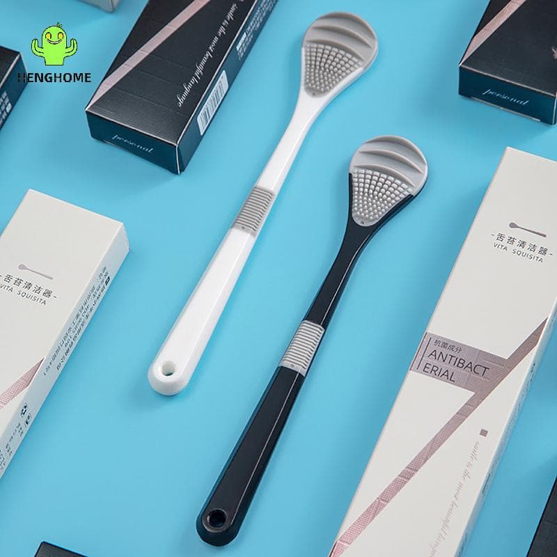 HENGHOME Escova De Limpeza De Língua De Dupla Face Para Ferramentas De Higiene Oral Raspador Dentes Hálito Fresco Novo