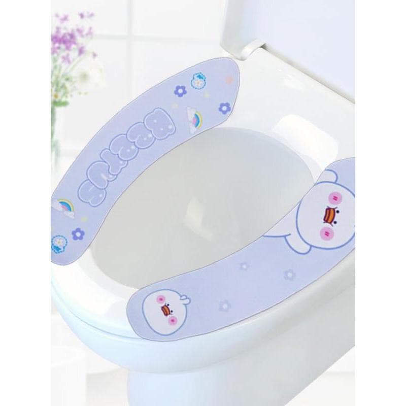 Assento de vaso sanitário de inverno, assento de vaso sanitário doméstico, quatro estações, à prova d'água, adesivo pega
