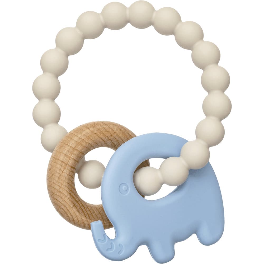 Mordedor em Silicone e Bambu Elefante - Buba - Azul