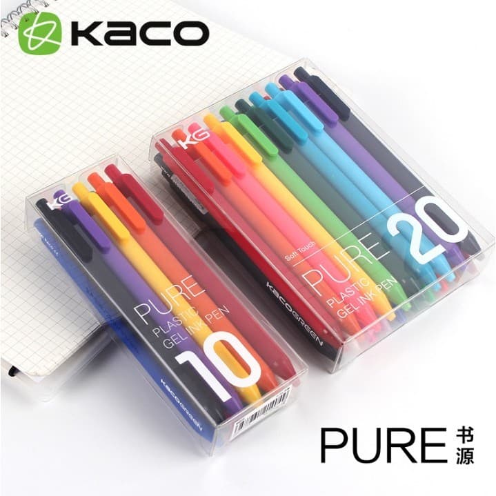 KACO Book Source Retro Morandi Color Gel Pen PURE Simples Candy Color Press Gel Pen Caneta tinteiro Soft Gel Pen Holder