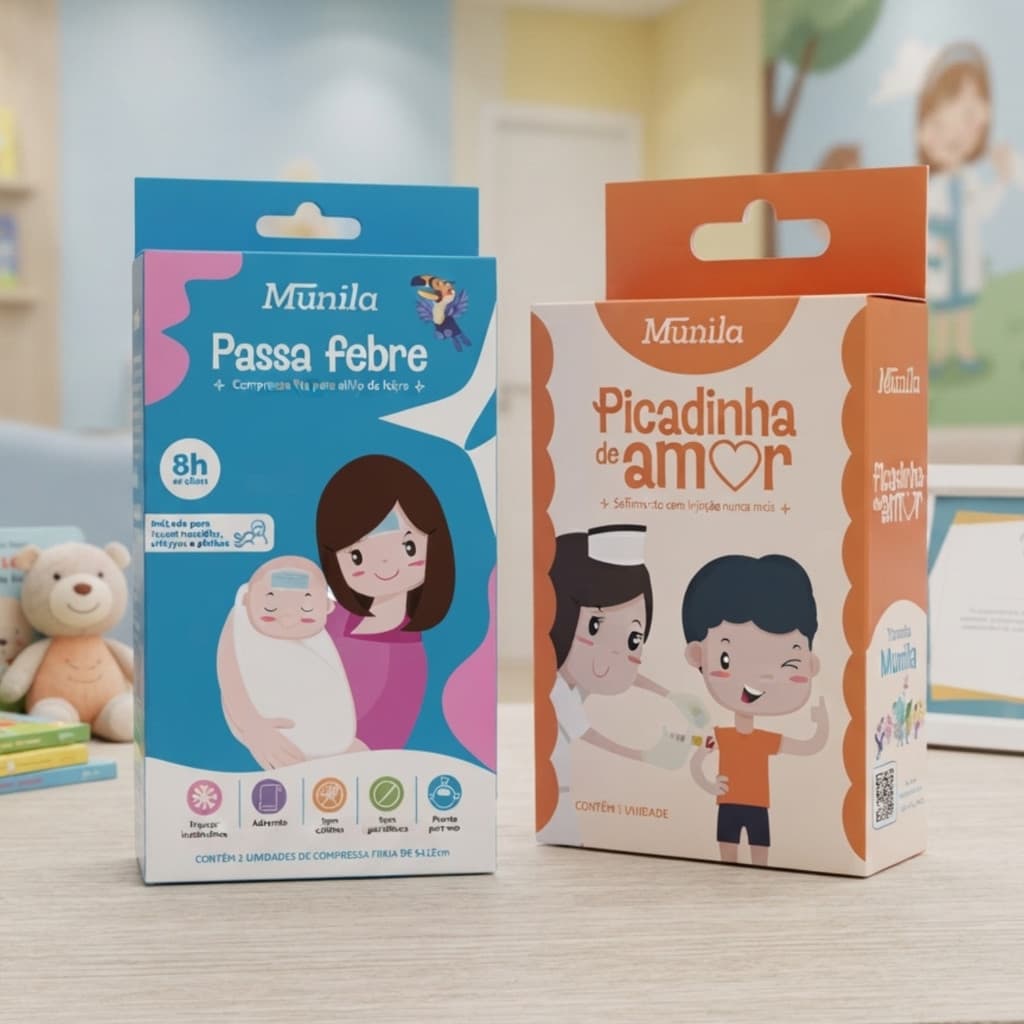 Kit Vacina Picadinha de Amor + 2 Unidades Passa Febre Infantil para Bebês e Crianças Aplicação de Vacinas