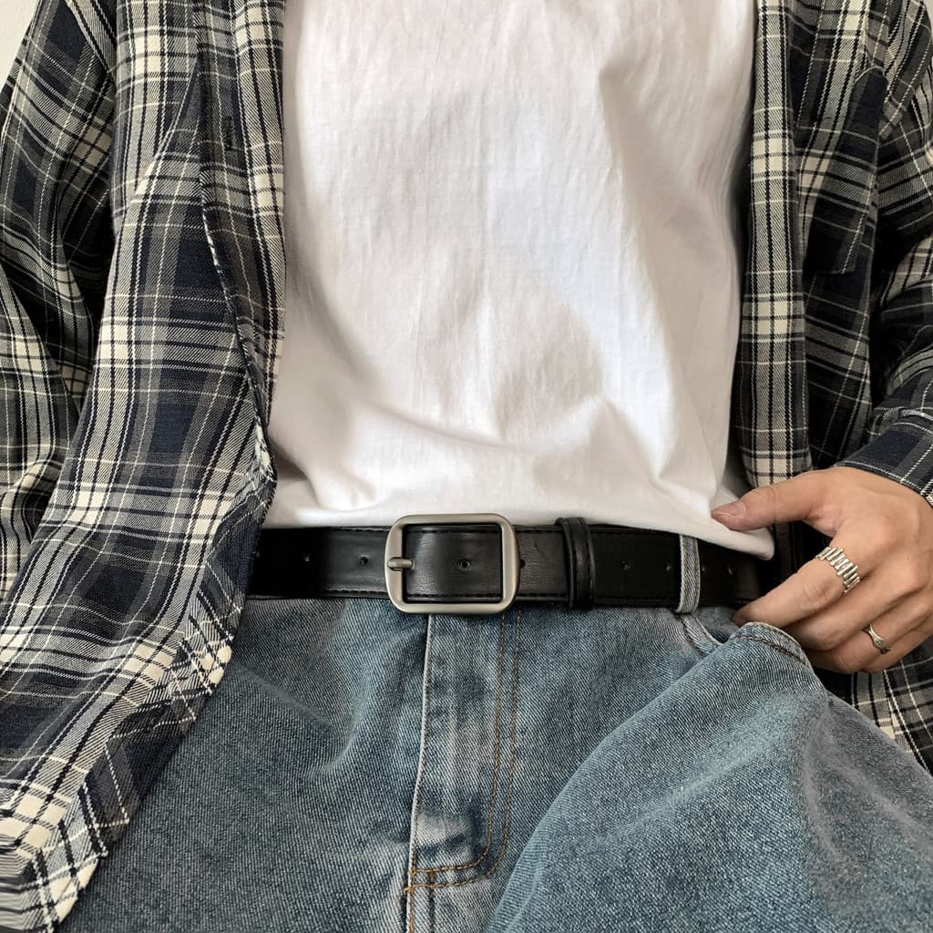 Ins jovem unissex pino fivela cinto masculino versão coreana Retro simples durável na moda All-Match Jeans cinto