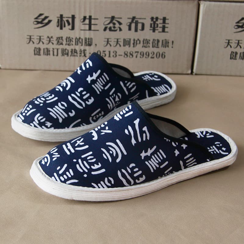 Chinelos de sola de pano feitos à mão, homens idosos de meia-idade, primavera outono, estilo casa, verão, sola grossa, p