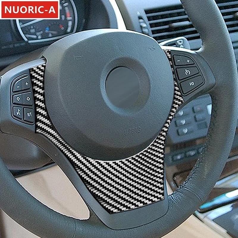 Fibra De Carbono Volante Decalque Decoração Capa Guarnição Para BMW X3 E83 2006-2010 Estilo Do Carro Acessórios Interior