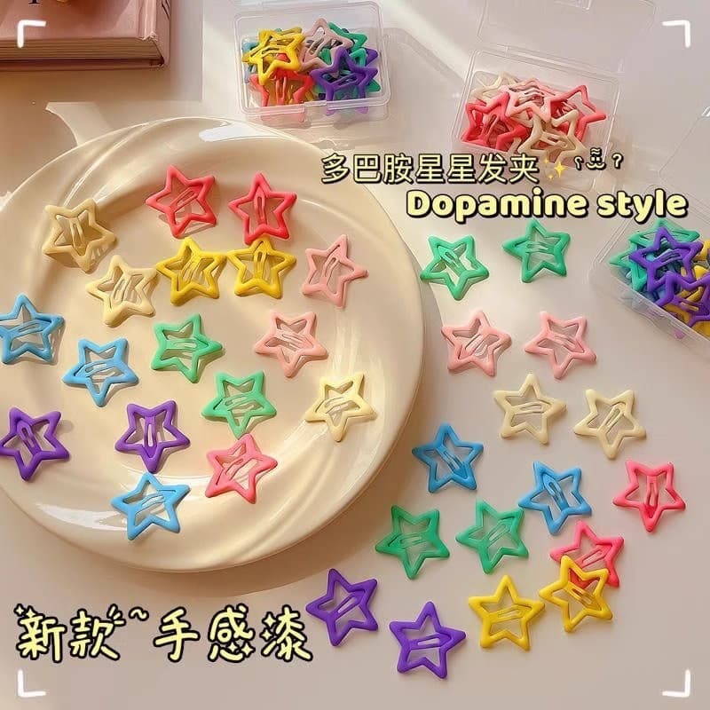 Presilhas de cabelo em formato de estrela, acessórios de cabelo pequenos e coloridos, presilhas laterais para mulheres,