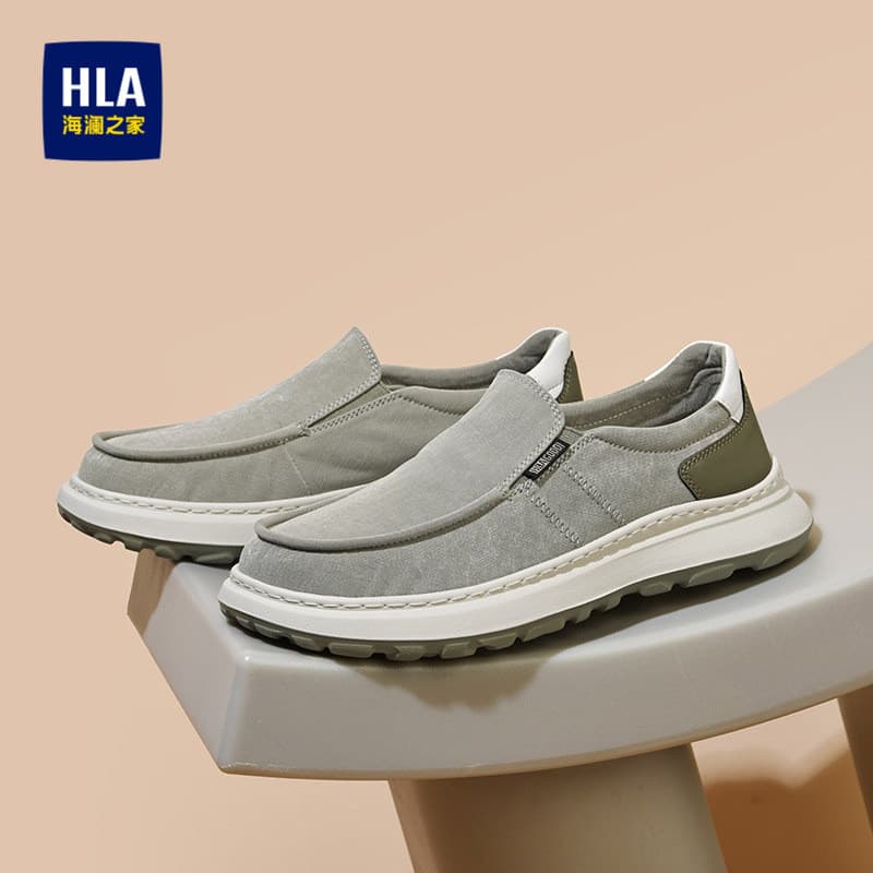 HLA/Hailan House sapatos masculinos 2026 novos sapatos casuais confortáveis capa pés leve respirável pai de meia-idade s