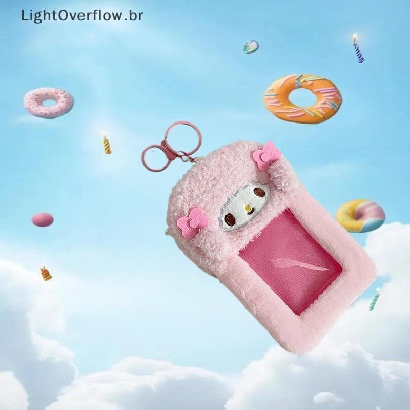 [LightOverflow] Porta-cartões de Foto My Melody Sanrio Chave Refeição Cartão Conjunto de Ônibus Capa Protetora para Ca