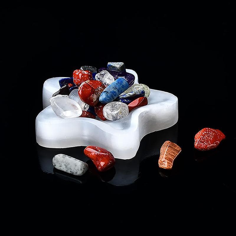 [brightlight.br] 1 Peça Placa De Tigela De Cristal Selenita Áspero Esculpido Grade De Quartzo Fengshui Mineral Chakra Pa