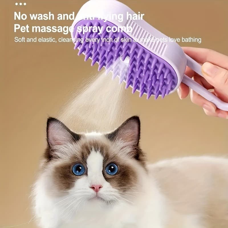 Escova Para Animais De Estimação A Vapor 3 Em 1-Ferramenta Recarregável USB , Dobrável Cuidar De Cães E Gatos , Com Cerd