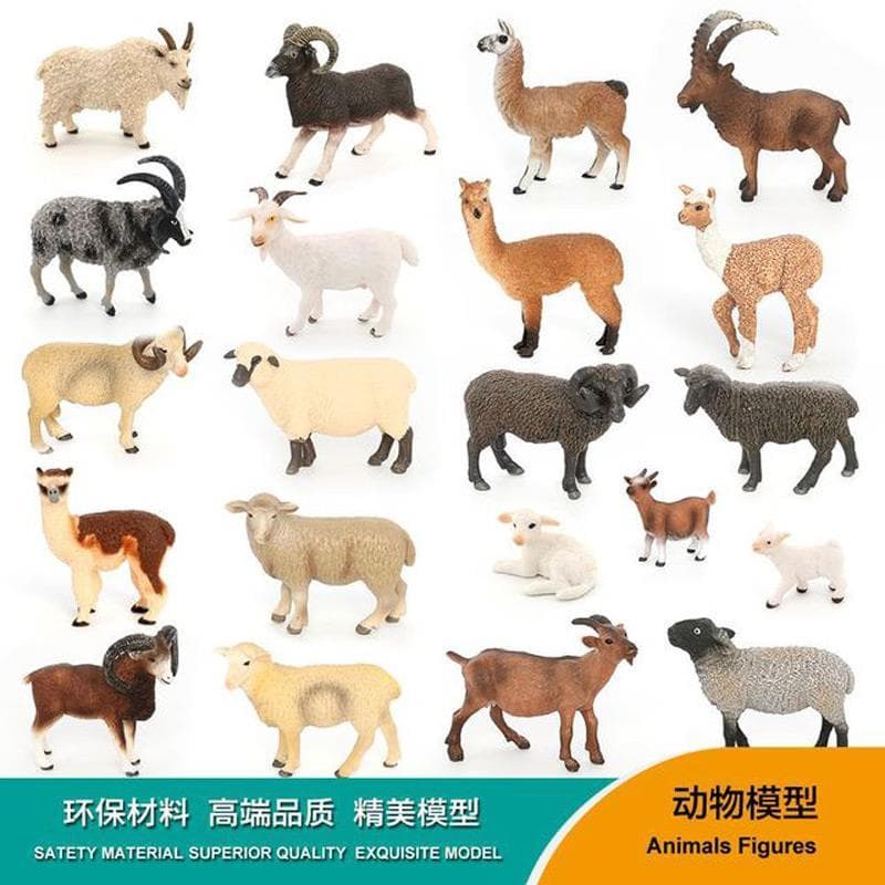 Simulação modelo Animal fazenda zoológico cabra Alpaca ovelha selvagem estática boneca ornamentos brinquedos infantis