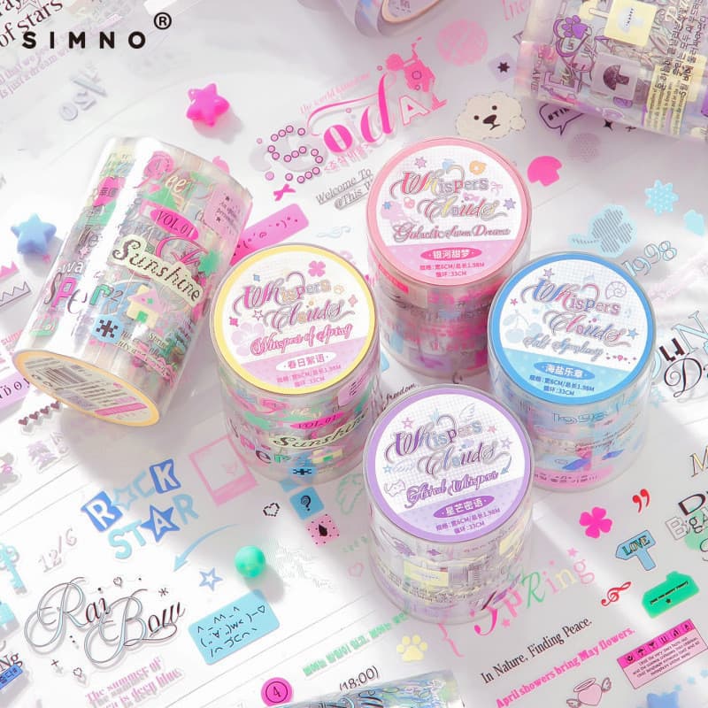 Xinmo Whispering in the Cloud Series Fita Manual de alto valor Conjunto de Material diy Fita adesiva Adesivo decorativo