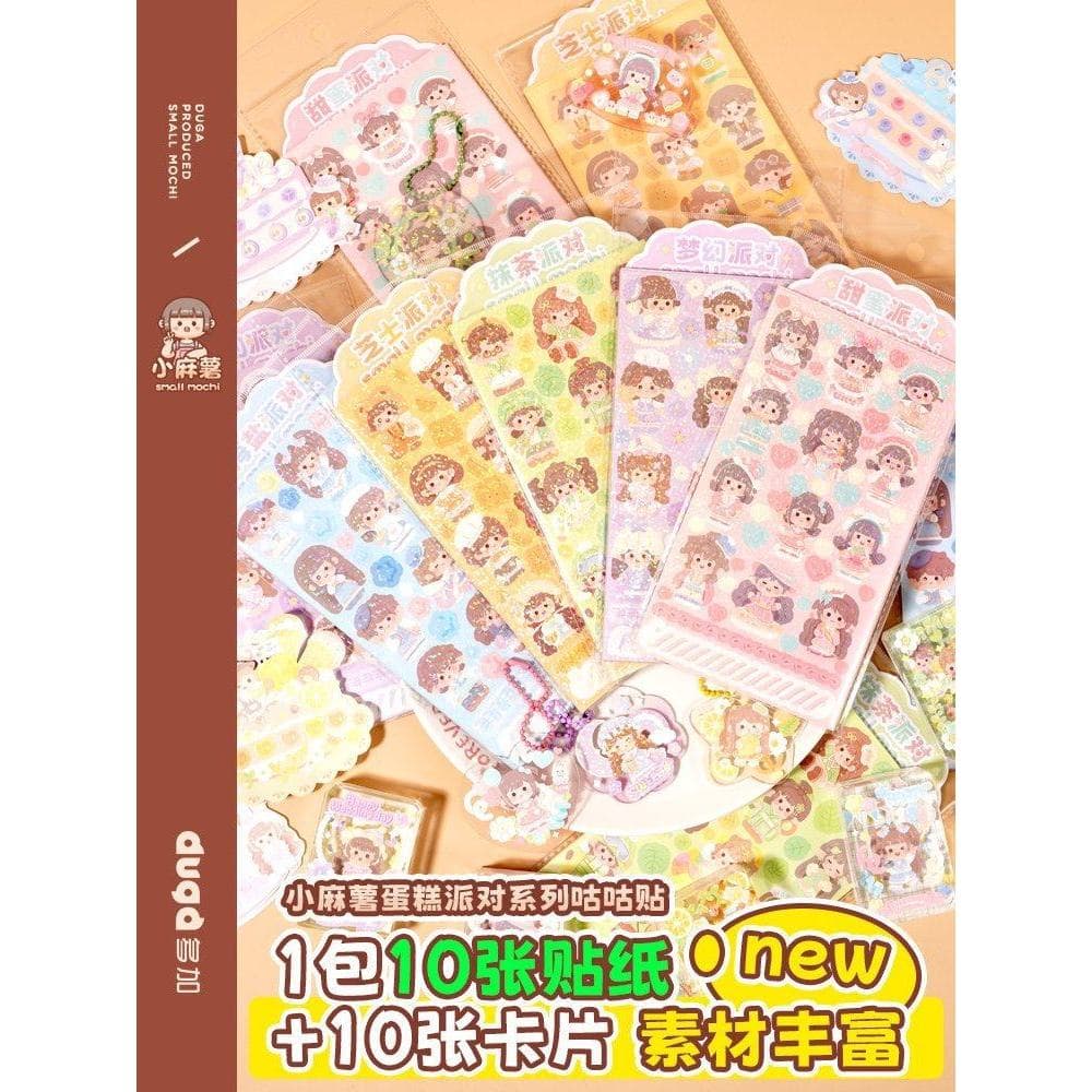 Adesivos de cartão estimado de batata Xiao Ma Manual Adesivos Cartão Gukagu Conjunto completo Linda menina Kukagu Chuck