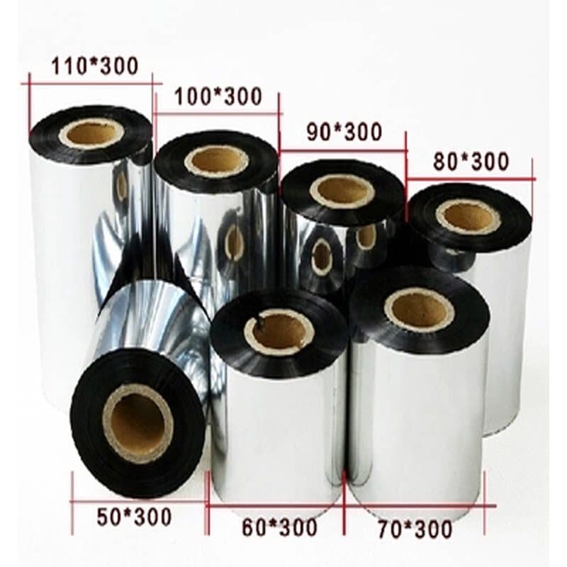 Venda quente Fita de código de barras de papel autoadesivo revestido 40 50 60 70 90 100 110x300 Fita de Base de cera ZD8