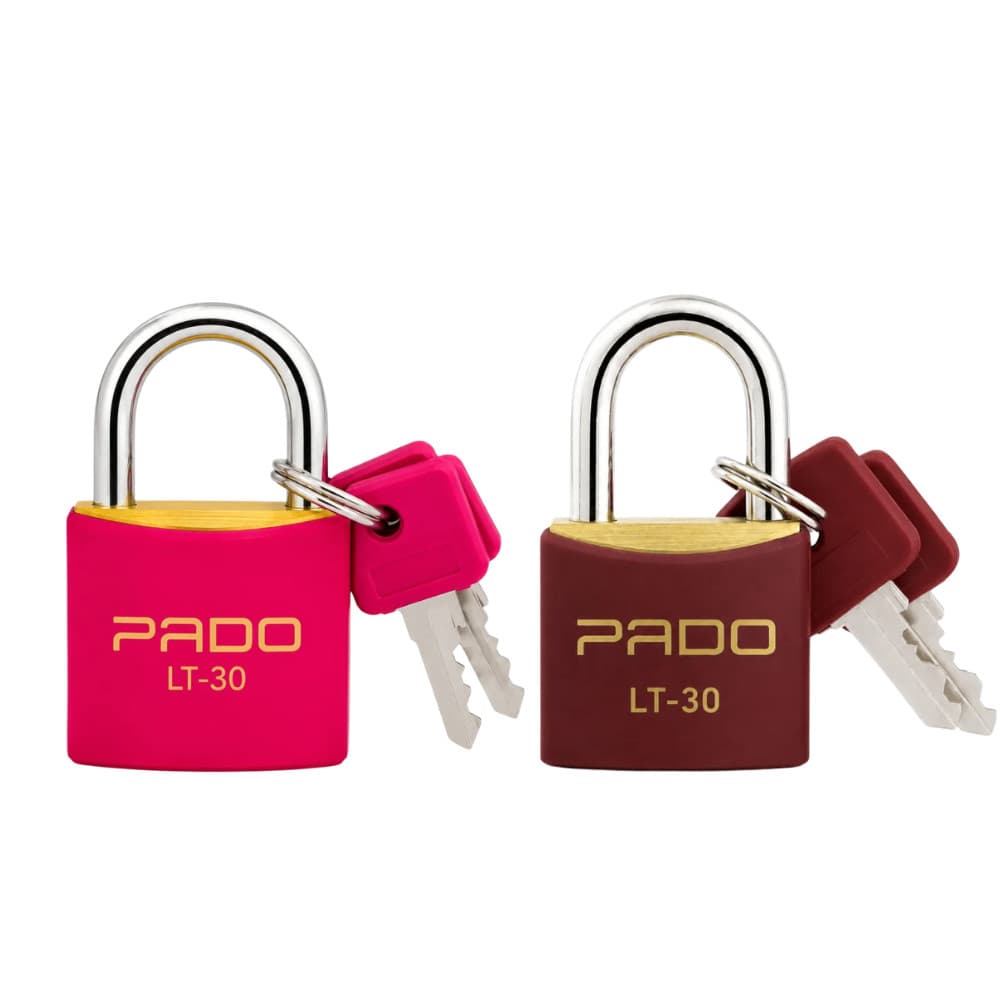 Kit 2 Cadeados de Latão de 30mm LT30 Rosa + Vermelho Pado