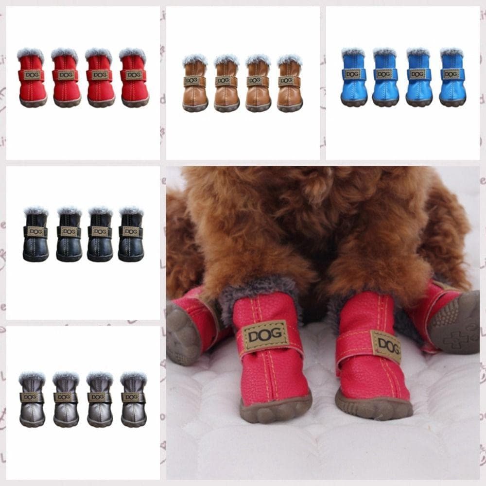 NEDFS Botas De Neve Para Animais De Estimação , Sapatos Quentes Antiderrapantes Cães De Inverno De Chuva Macios À Prova