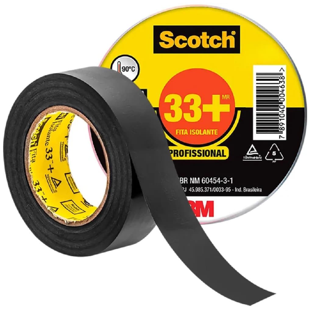 Fita Isolante Preta 3M Scotch 19mm X 20m