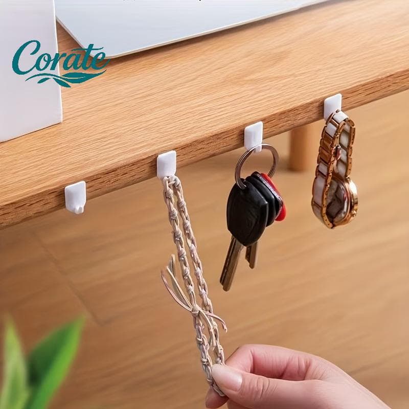 [Corate] 9/18 Unidades Ganchos Adesivos Fortes À Prova D'água Sem Perfuração Mini Cabides Auto Sti Para Varanda Externa