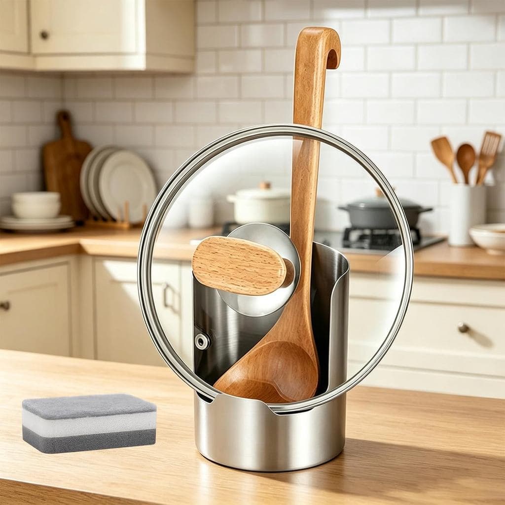 Organizador de Utensílios em Aço Inoxidável Reforçado - Suporte Multifuncional para Utensílios de Cozinha, Suporte Multi