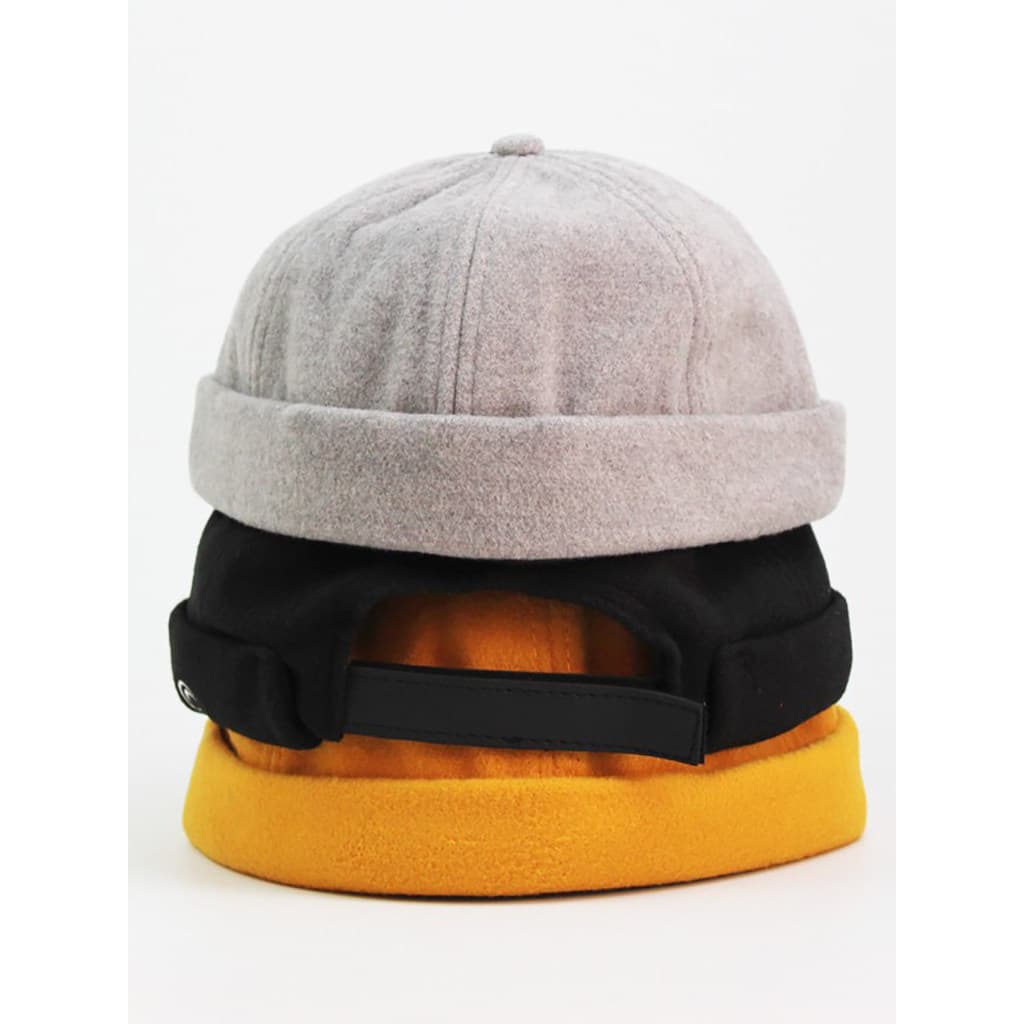Outono inverno chapéu masculino de lã marinheiro chapéu Yuppie melão pele chapéu senhorio chapéu sem aba feminino compra
