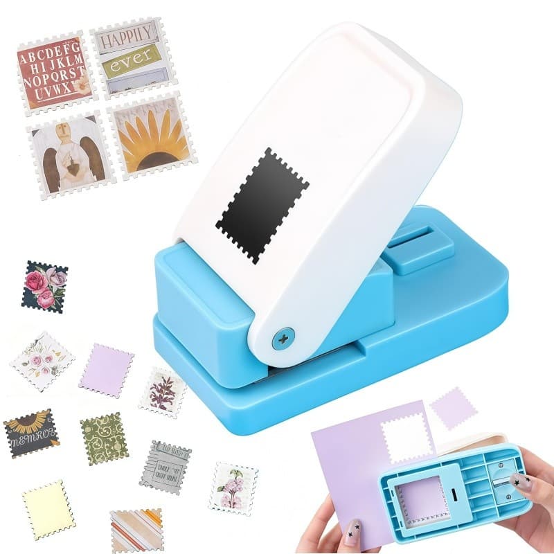 Furador De Papel Formato Selo Postal Cortador Artesanato E Scrapbook