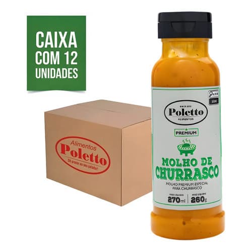 Caixa Kit 12 Molhos De Churrasco Gourmet Poletto - 280g