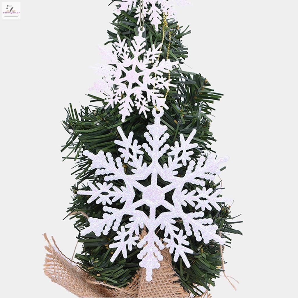 36 Peças De Enfeites De Floco De Neve Branco-Topper De Árvore Para Decoração De Porta De Janela