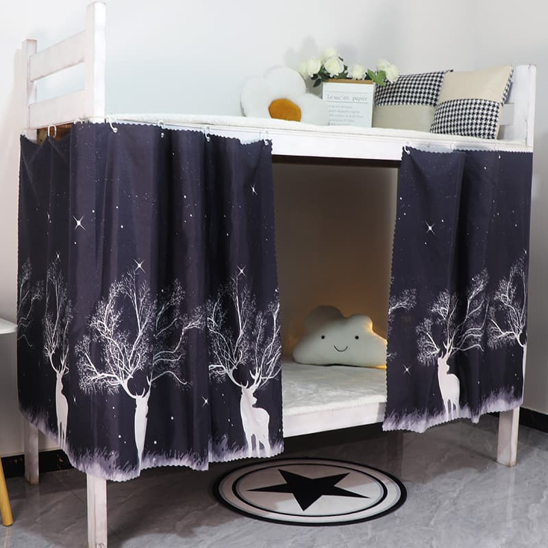 Cortina de cama para dormitório de estudante universitário, cortina blackout para cama de solteiro, cortina para cama de