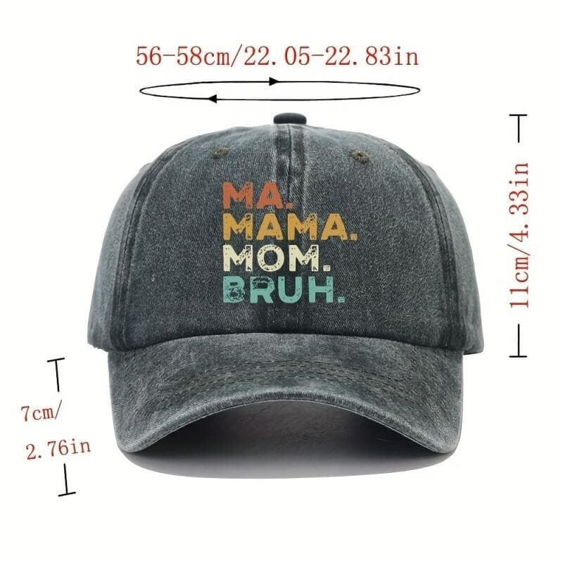 Boné de Beisebol com Estampa MAMA MOM, Estilo Vintage, Desgastado, Ajustável, Boné Estilo Dad Hat ---- **&