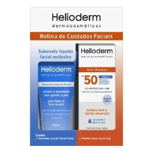 Kit Helioderm Fps50 Facial 50g +sabonete Liquido 50ml